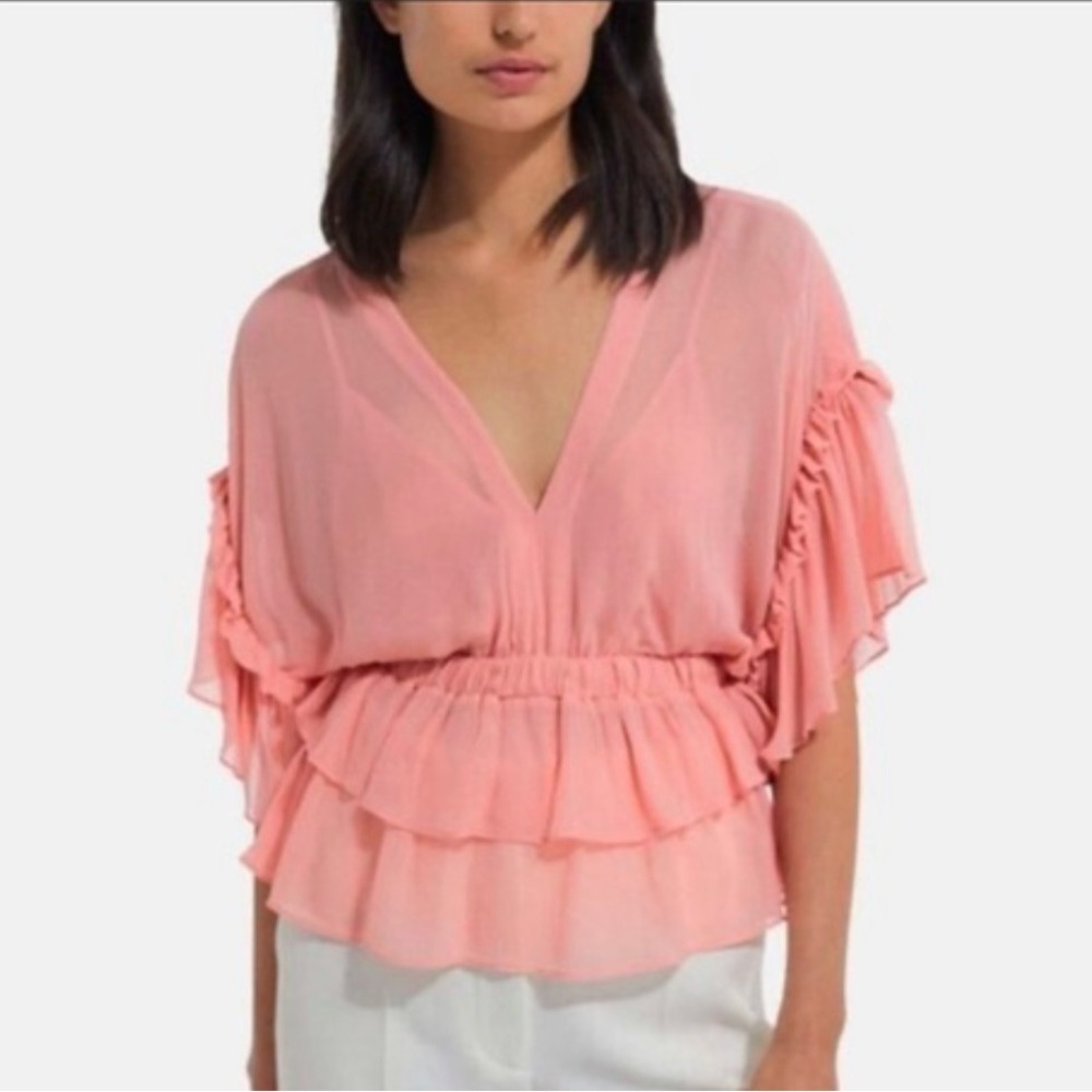 The Kooples Soft Pink Ruffled Blouse